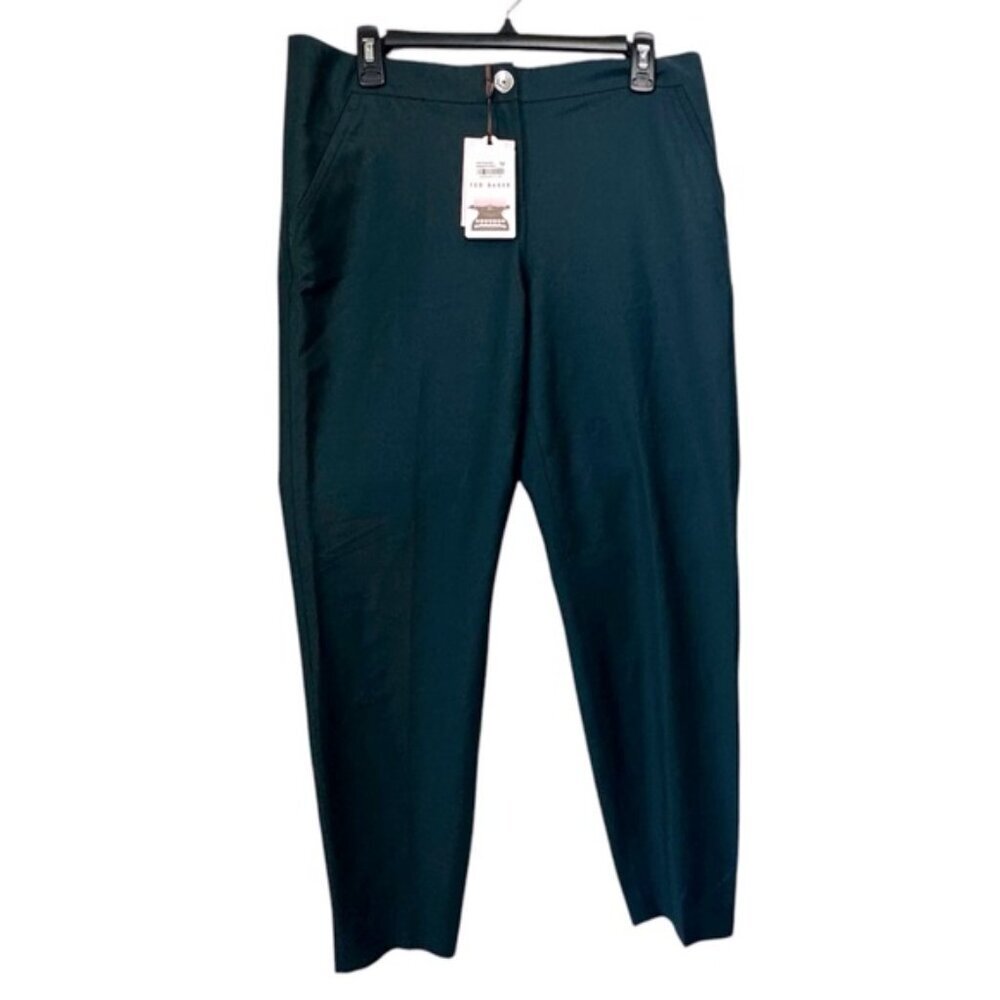 Ted Baker NEW Wool Lightweight Straight Leg Trousers Pants Pockets Zip Preppy 8